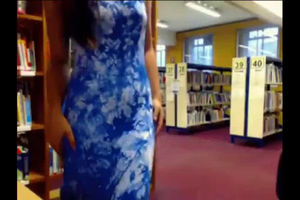 Was caught bare in the school library
