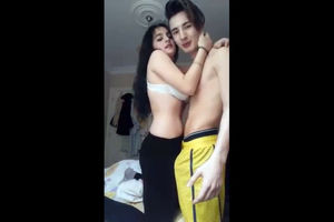 Busty Turkish young with bf on web cam
